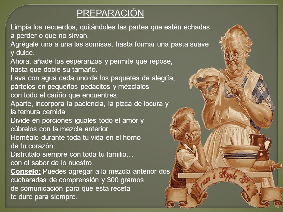 PREPARACIÓN Limpia los recuerdos, quitándoles las partes que estén echadas. a perder o que no sirvan.