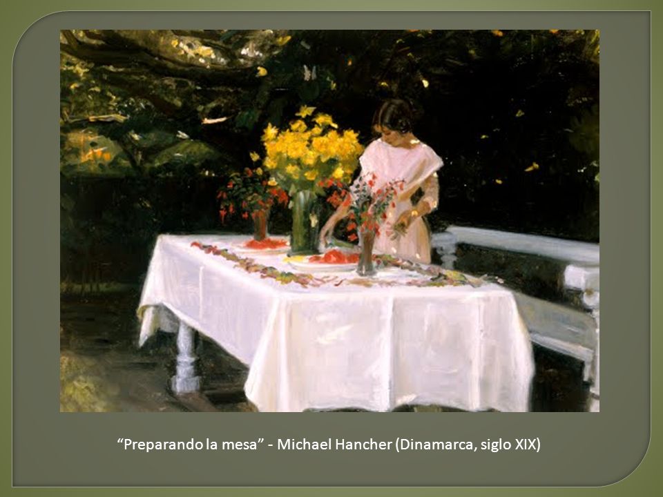 Preparando la mesa - Michael Hancher (Dinamarca, siglo XIX)