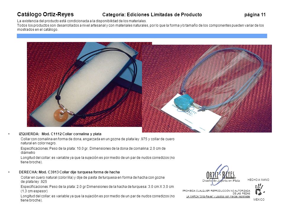 Catálogo Ortiz-Reyes. Categoría: Ediciones Limitadas de Producto