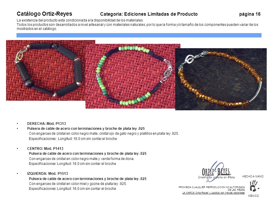Catálogo Ortiz-Reyes. Categoría: Ediciones Limitadas de Producto