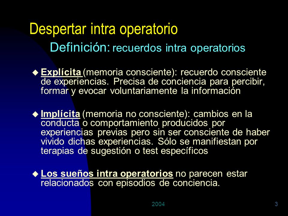 Despertar intra operatorio