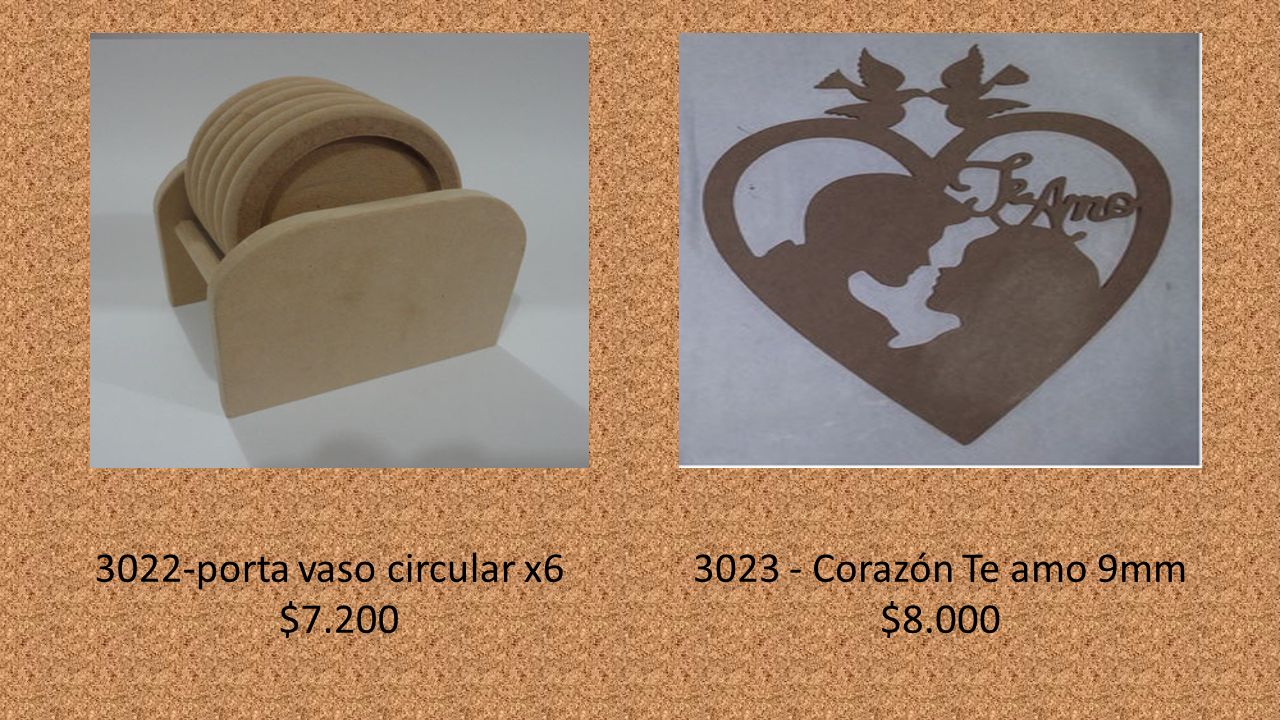 3022-porta vaso circular x6 $ Corazón Te amo 9mm $8.000