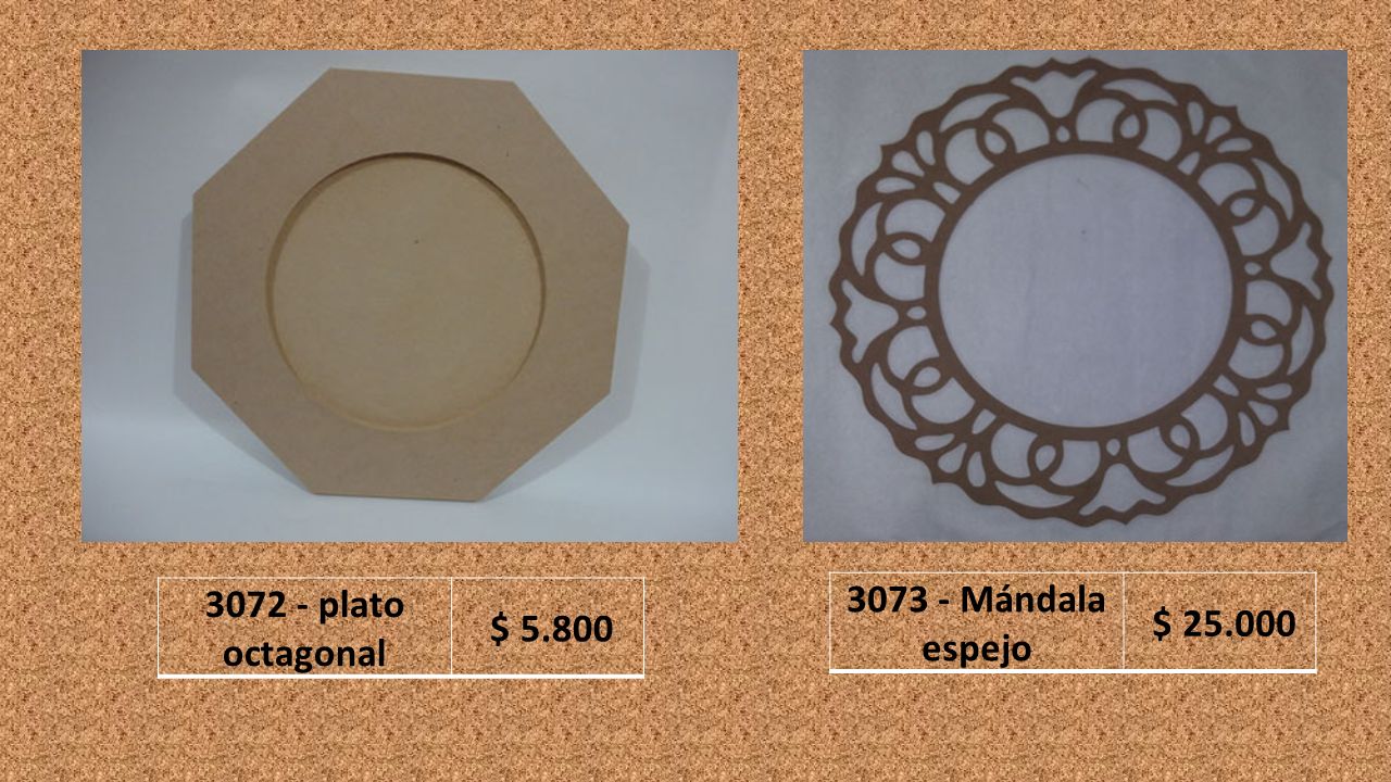 plato octagonal $ Mándala espejo $
