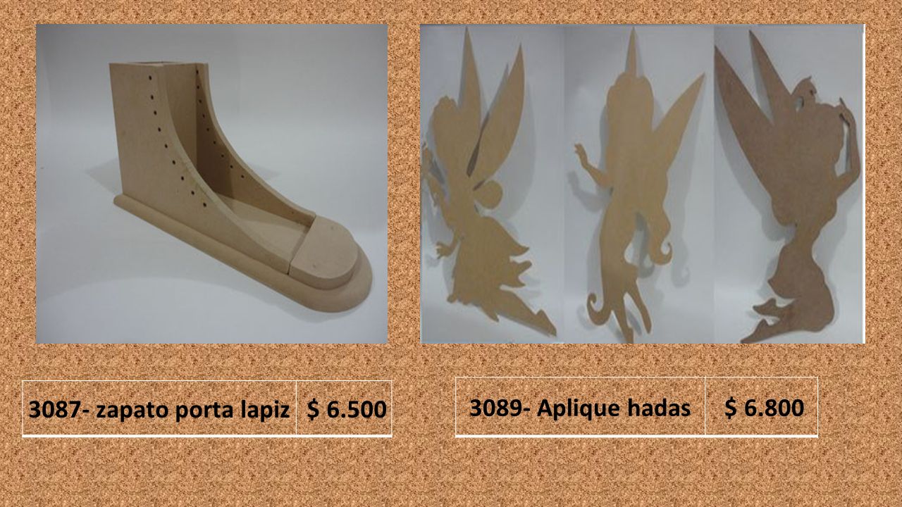 3087- zapato porta lapiz $ Aplique hadas $ 6.800