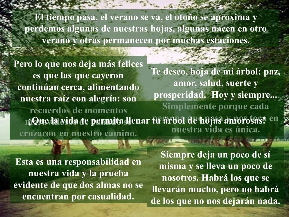 ¡Que la vida te permita llenar tu árbol de hojas amorosas!
