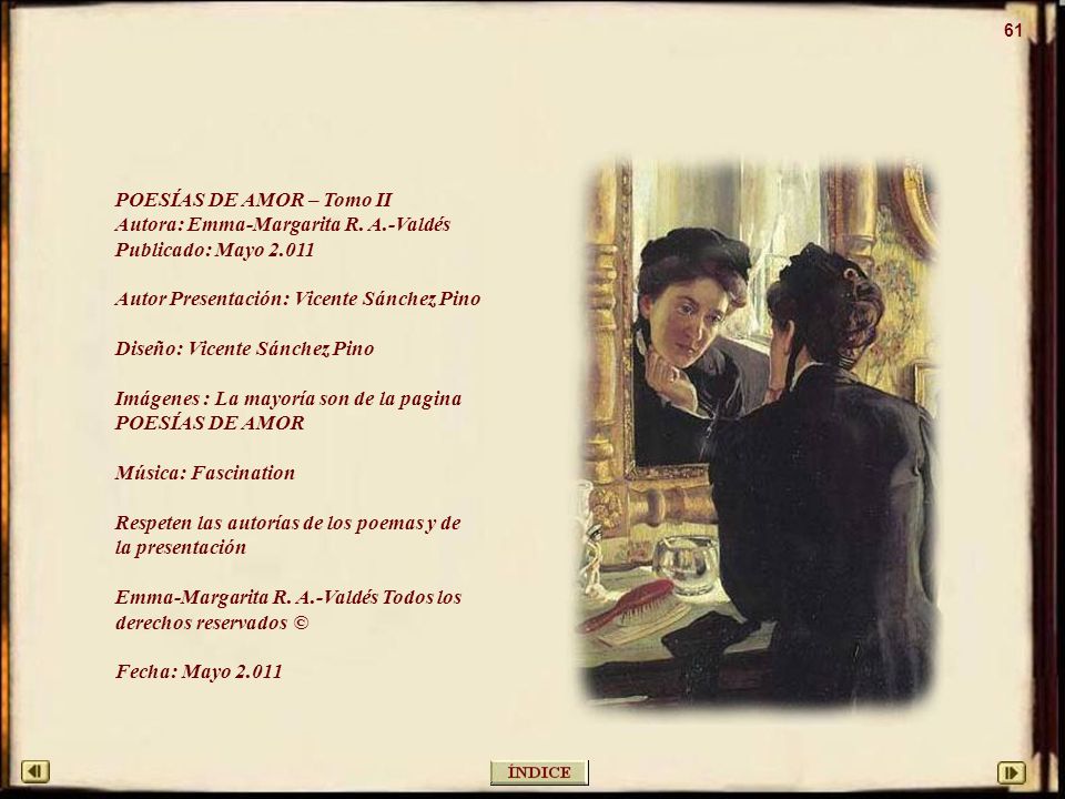 POESÍAS DE AMOR – Tomo II Autora: Emma-Margarita R. A.-Valdés