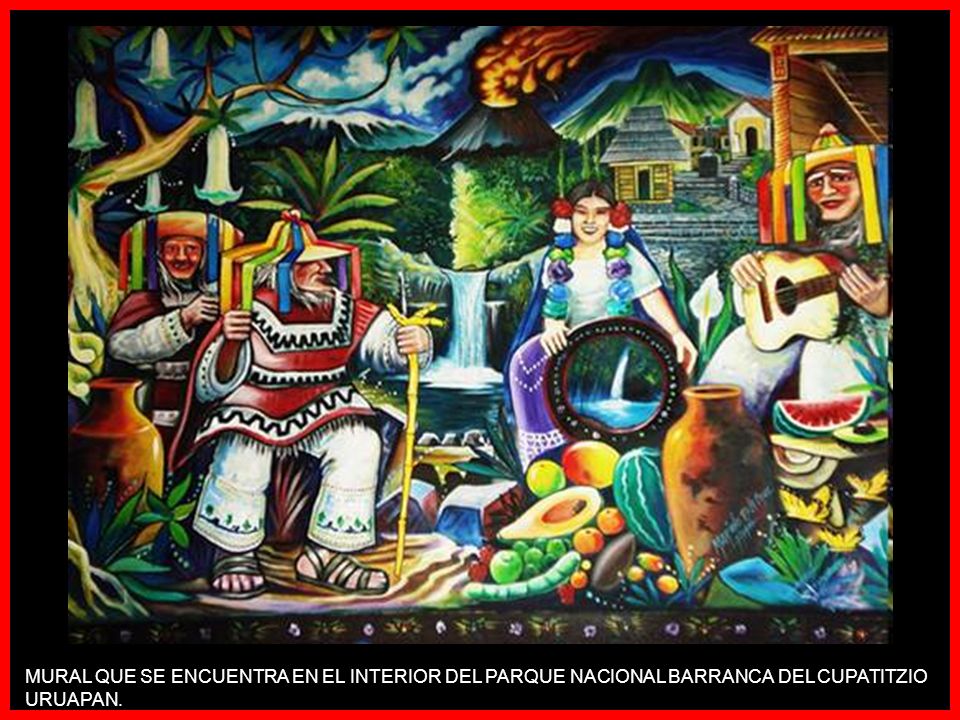 MURAL QUE SE ENCUENTRA EN EL INTERIOR DEL PARQUE NACIONAL BARRANCA DEL CUPATITZIO URUAPAN.