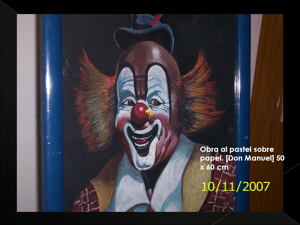Obra al pastel sobre papel. [Don Manuel] 50 x 60 cm