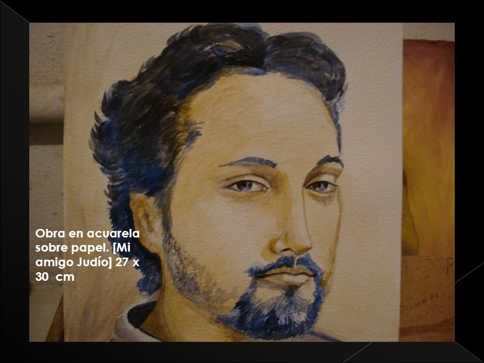 Obra en acuarela sobre papel. [Mi amigo Judío] 27 x 30 cm