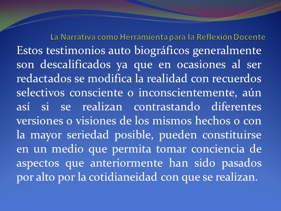 La Narrativa como Herramienta para la Reflexión Docente