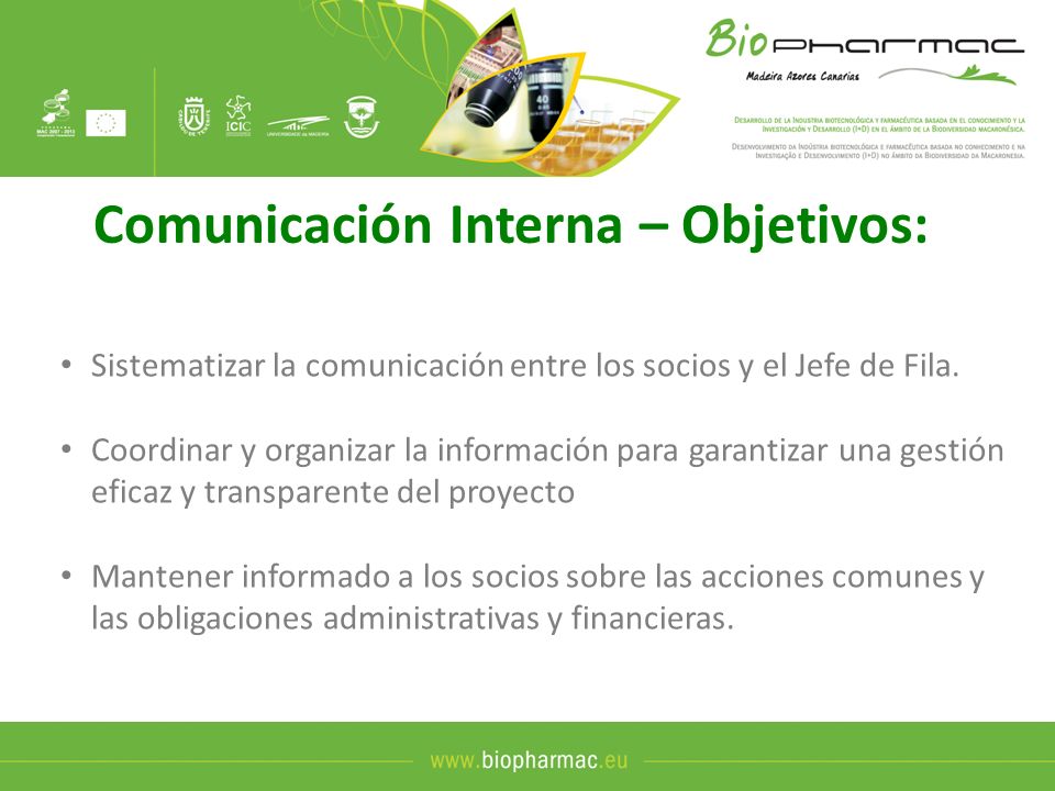 Comunicación Interna – Objetivos: