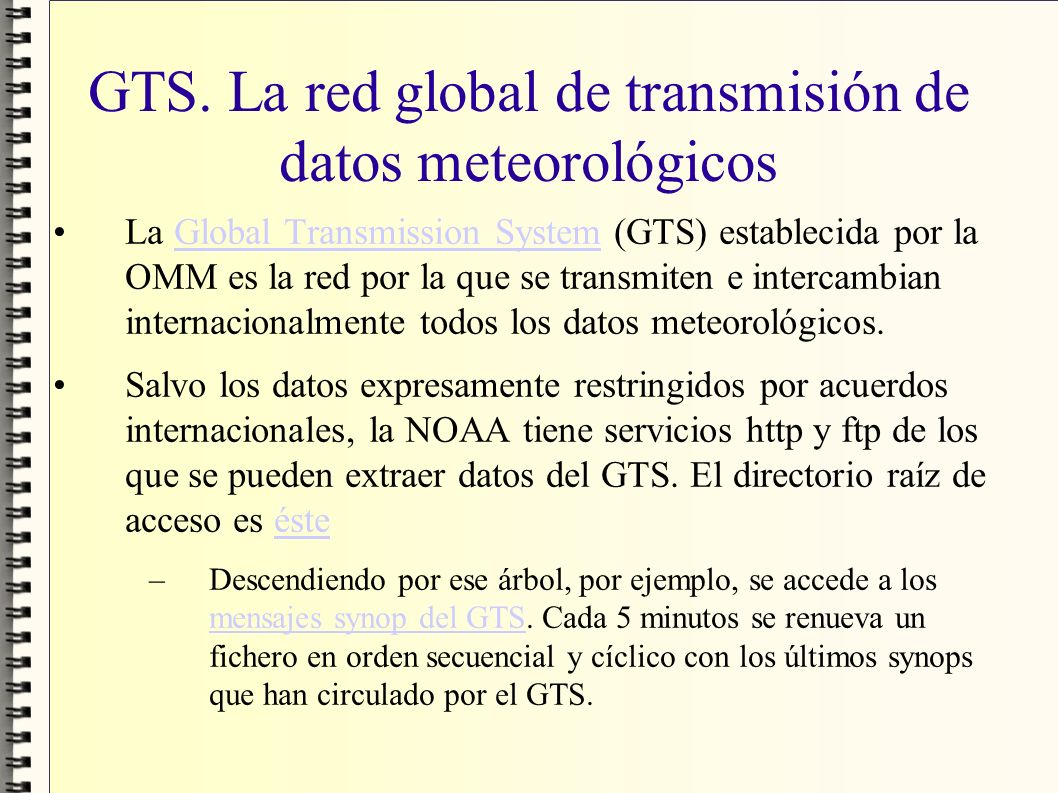 GTS. La red global de transmisión de datos meteorológicos
