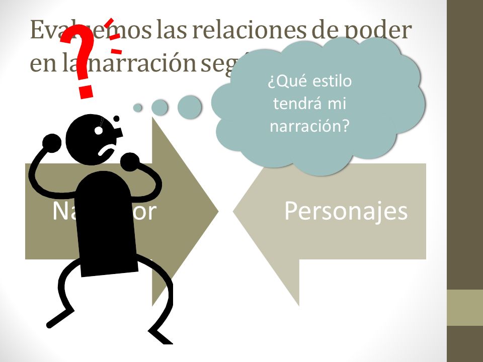 Evaluemos las relaciones de poder en la narración según el estilo