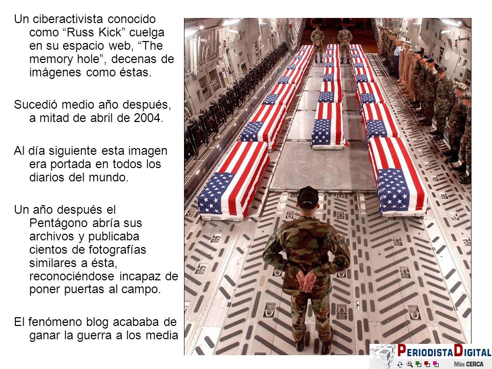 Un ciberactivista conocido como Russ Kick cuelga en su espacio web, The memory hole , decenas de imágenes como éstas.