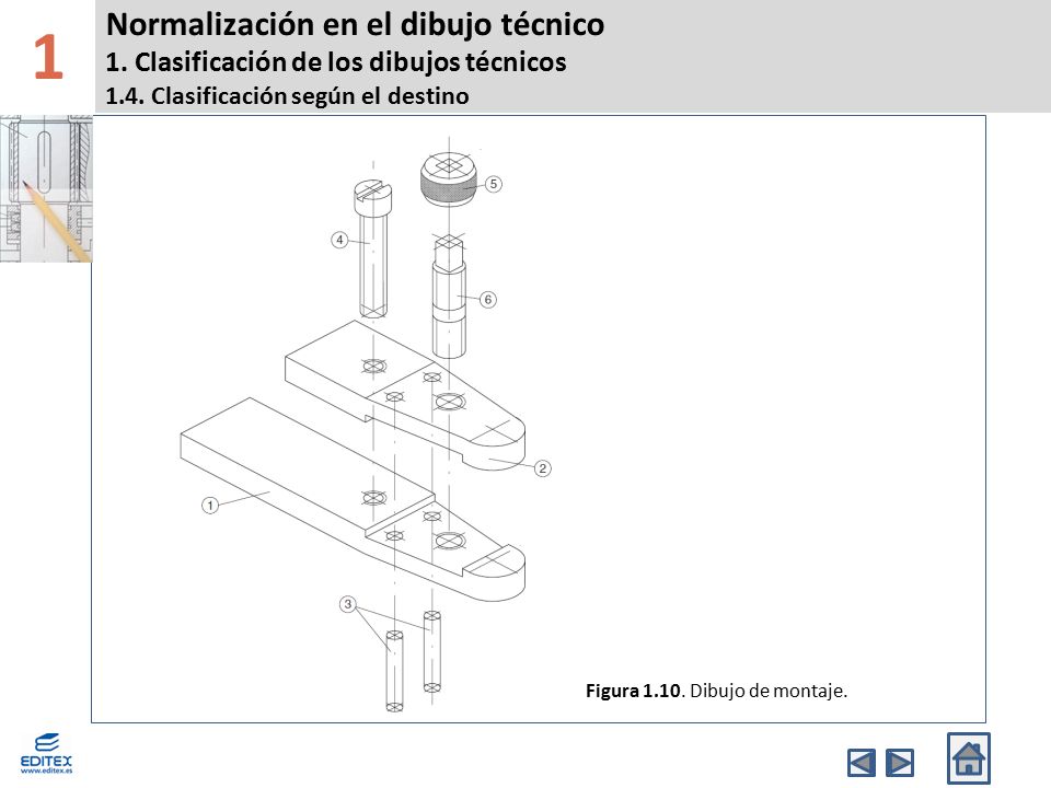 1 Normalización en el dibujo técnico 1. Clasificación de los dibujos técnicos 1.4. Clasificación según el destino.