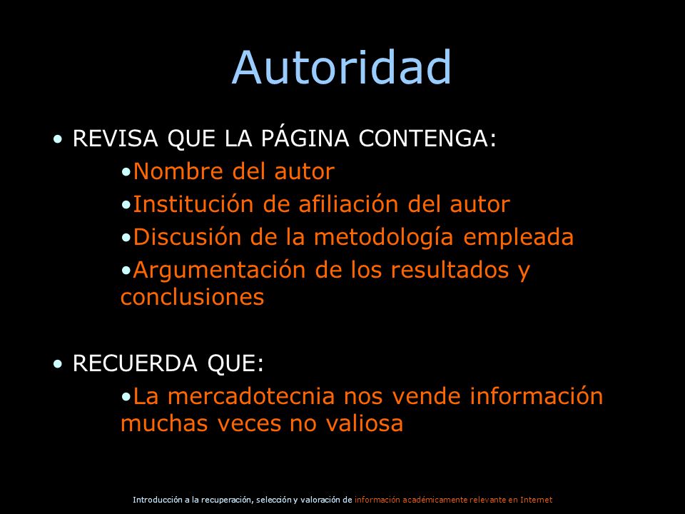 Autoridad REVISA QUE LA PÁGINA CONTENGA: Nombre del autor