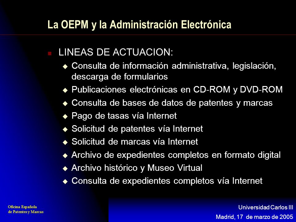 La OEPM y la Administración Electrónica