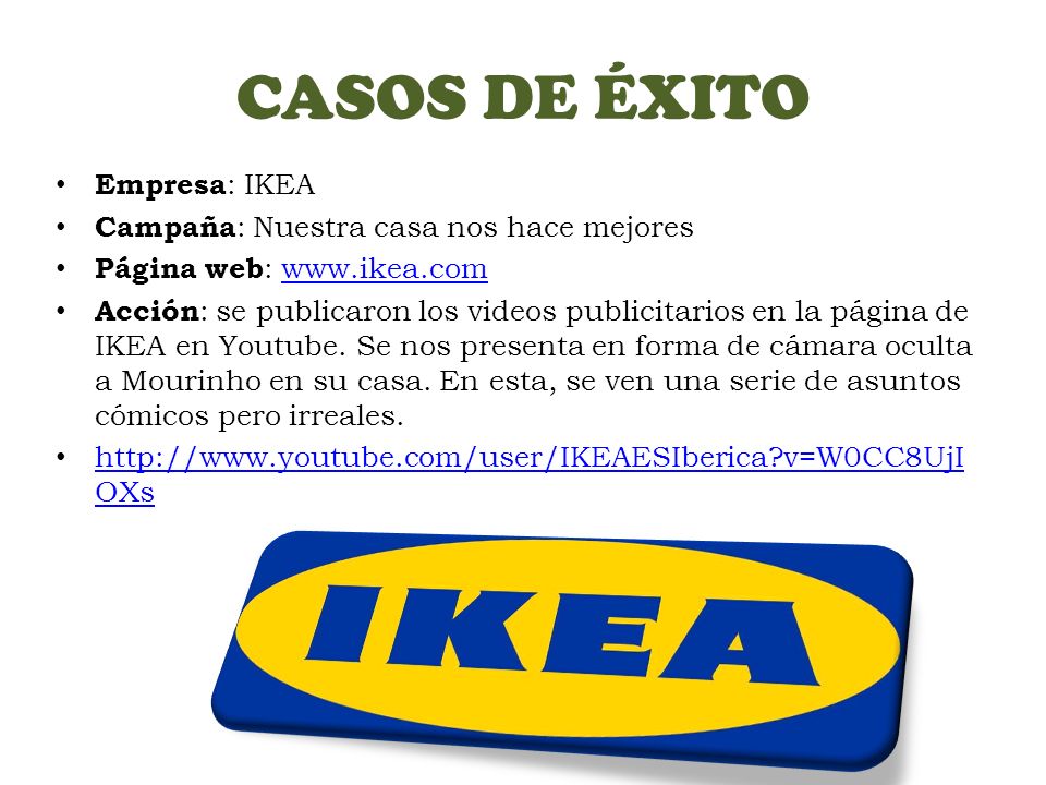 CASOS DE ÉXITO Empresa: IKEA Campaña: Nuestra casa nos hace mejores