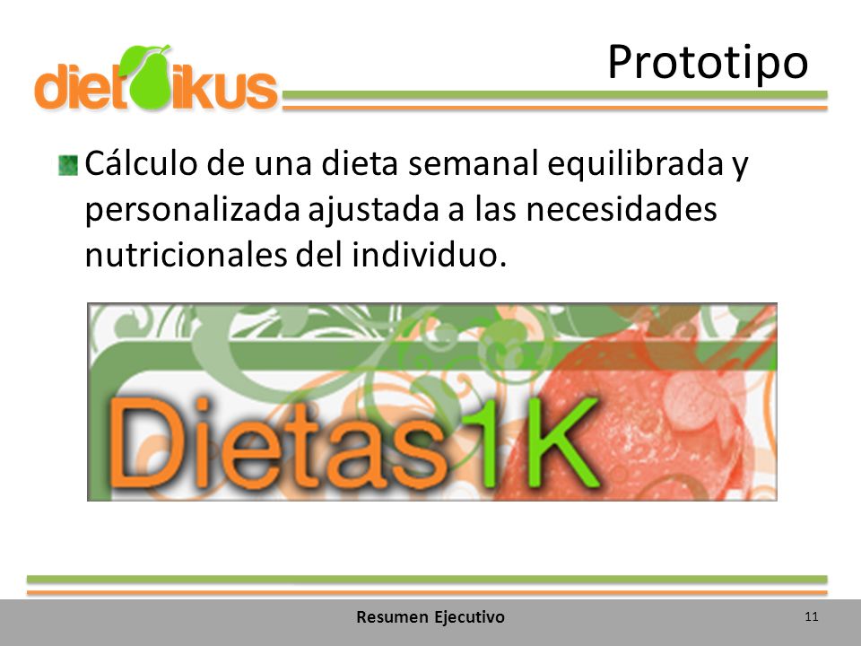 Prototipo Cálculo de una dieta semanal equilibrada y personalizada ajustada a las necesidades nutricionales del individuo.