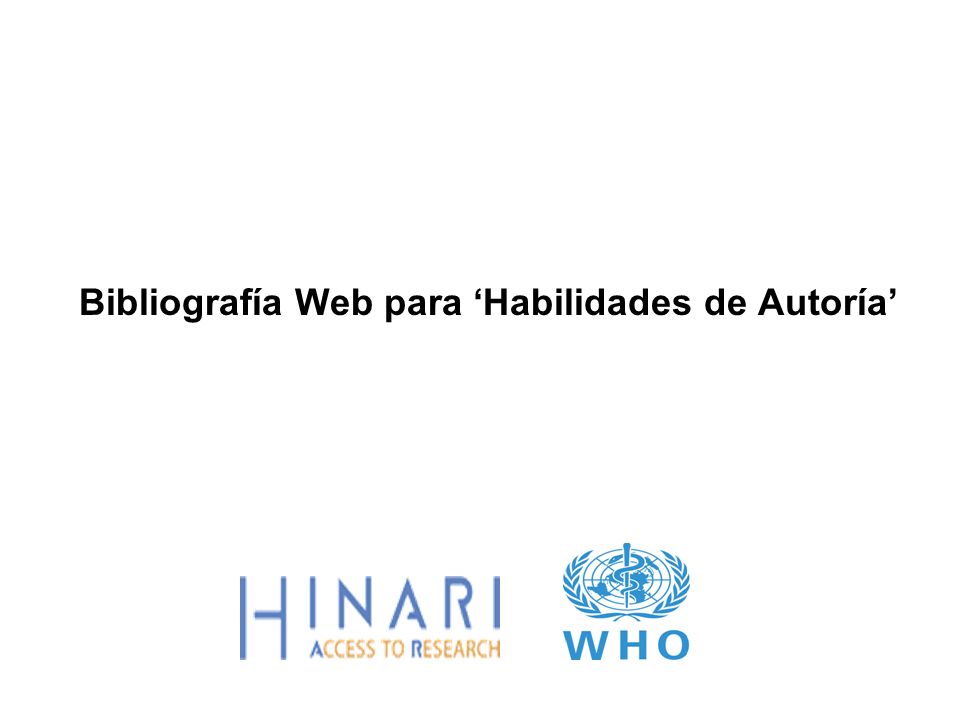 Bibliografía Web para ‘Habilidades de Autoría’