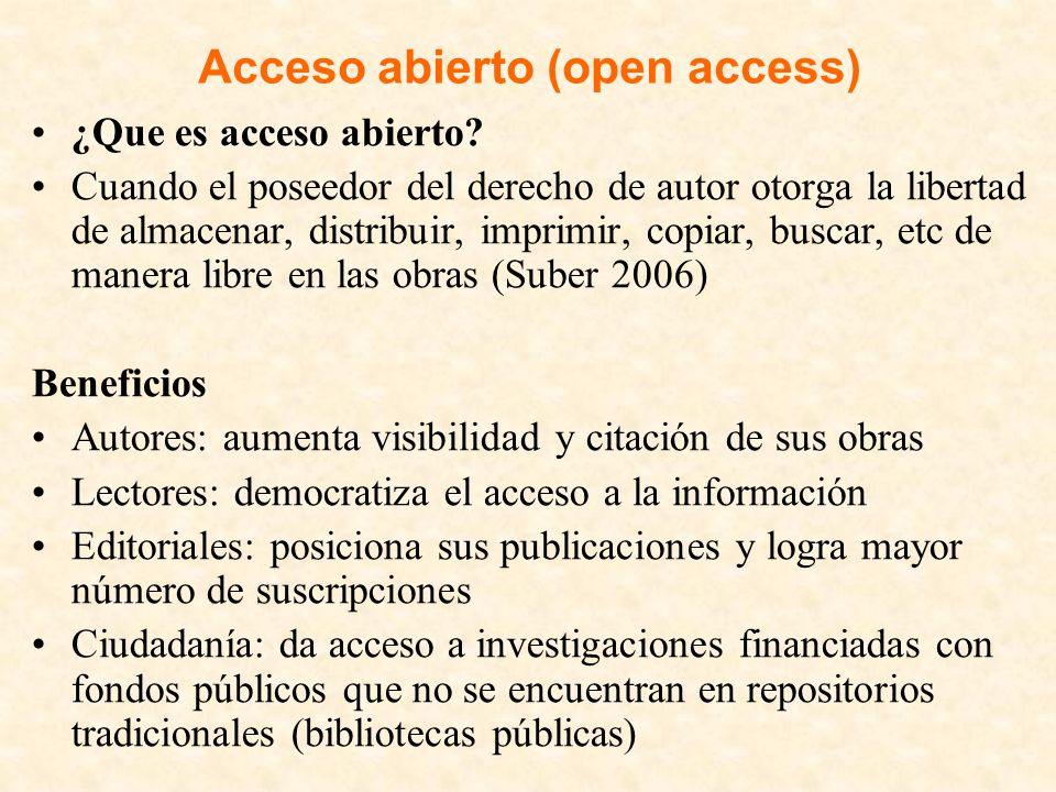 Acceso abierto (open access)