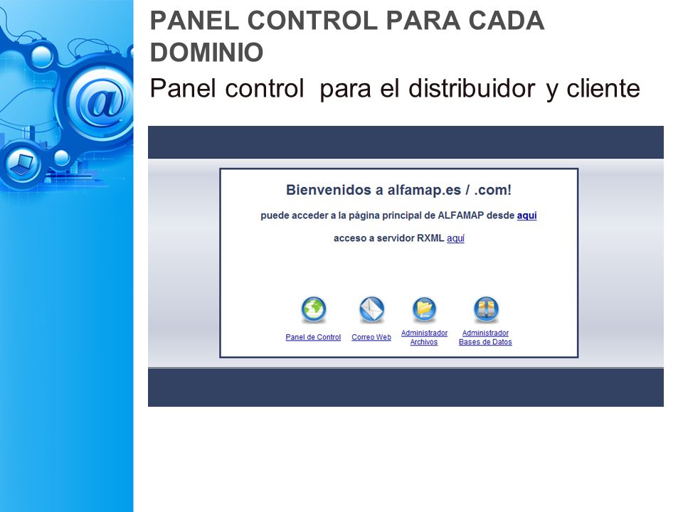 PANEL CONTROL PARA CADA DOMINIO