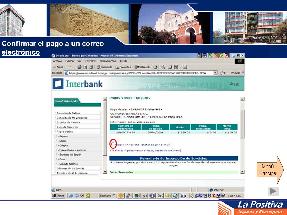 Confirmar el pago a un correo electrónico