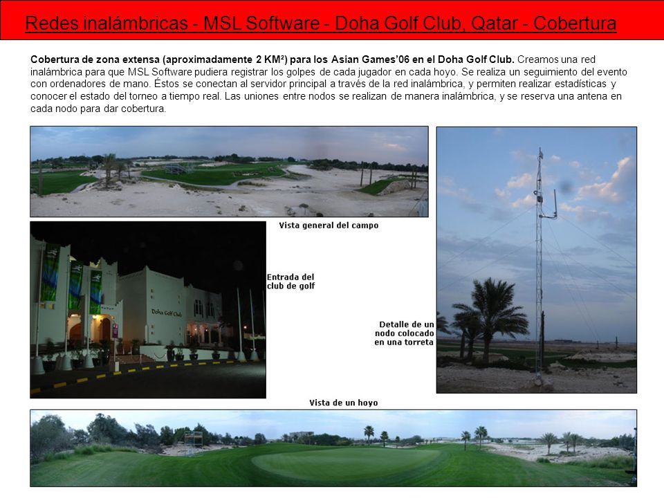 Redes inalámbricas - MSL Software - Doha Golf Club, Qatar - Cobertura