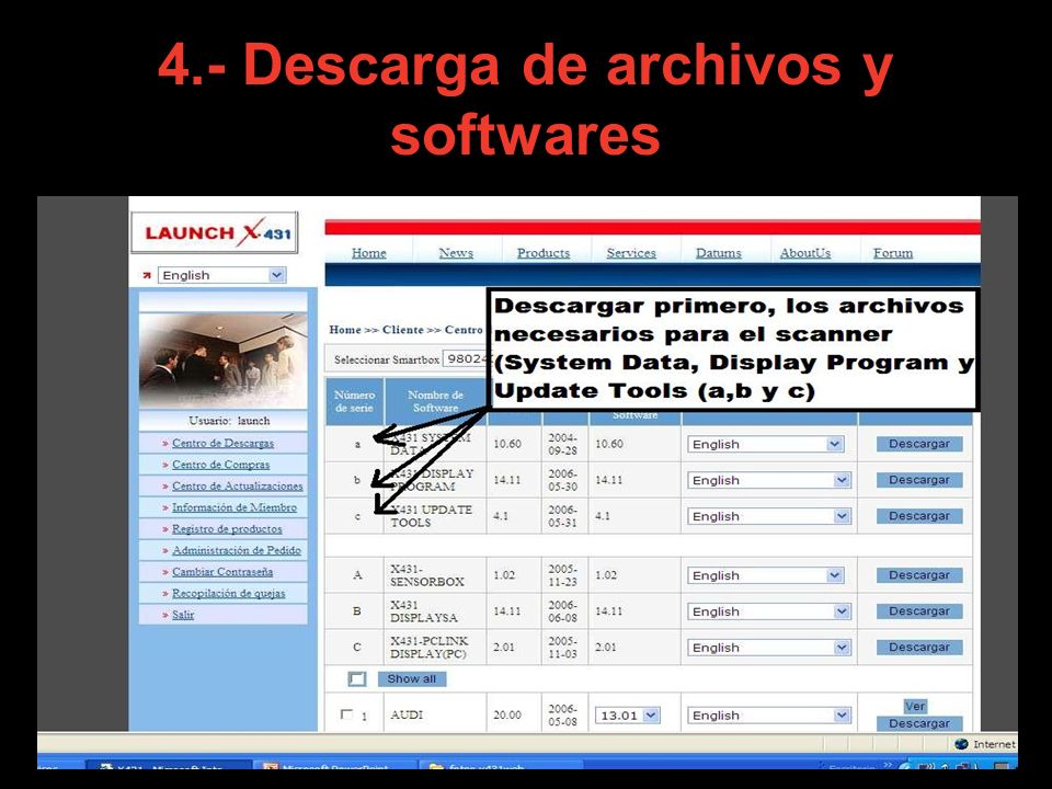 4.- Descarga de archivos y softwares
