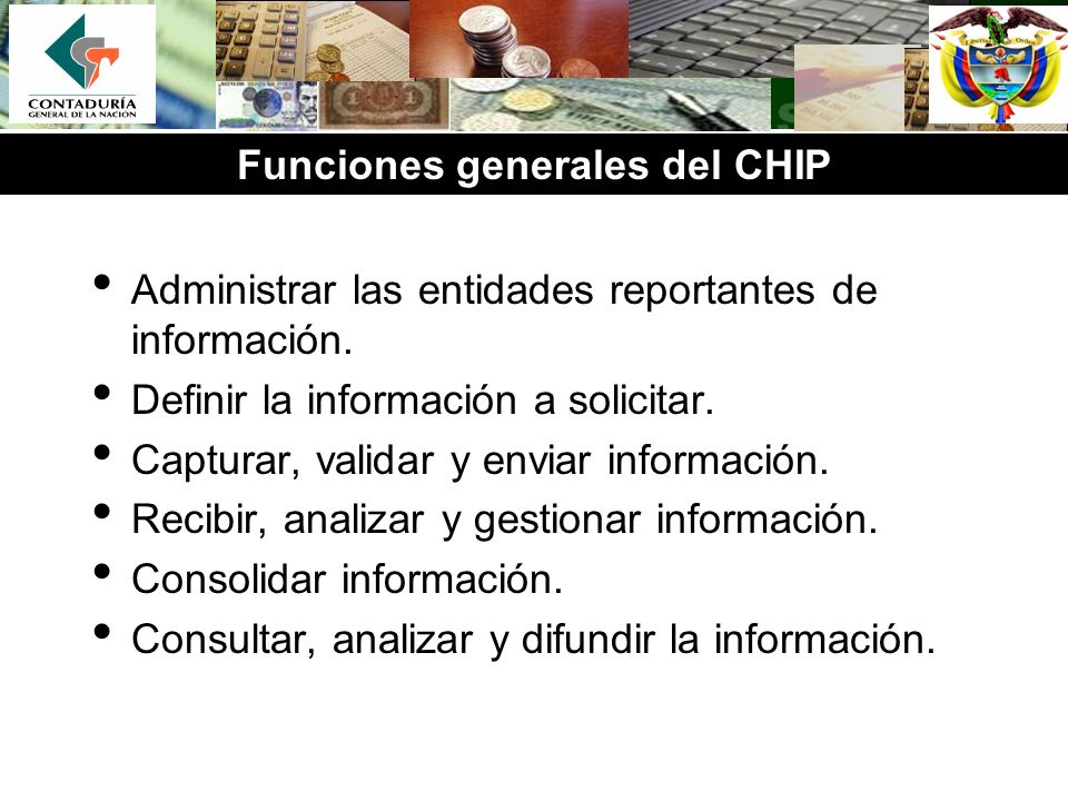 Funciones generales del CHIP