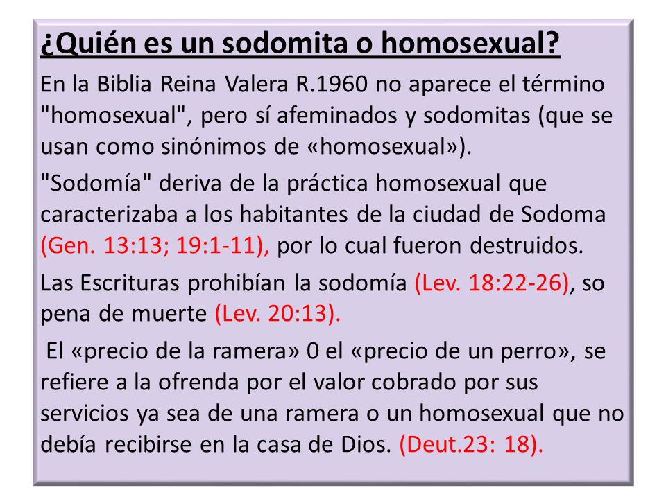 ¿Quién es un sodomita o homosexual