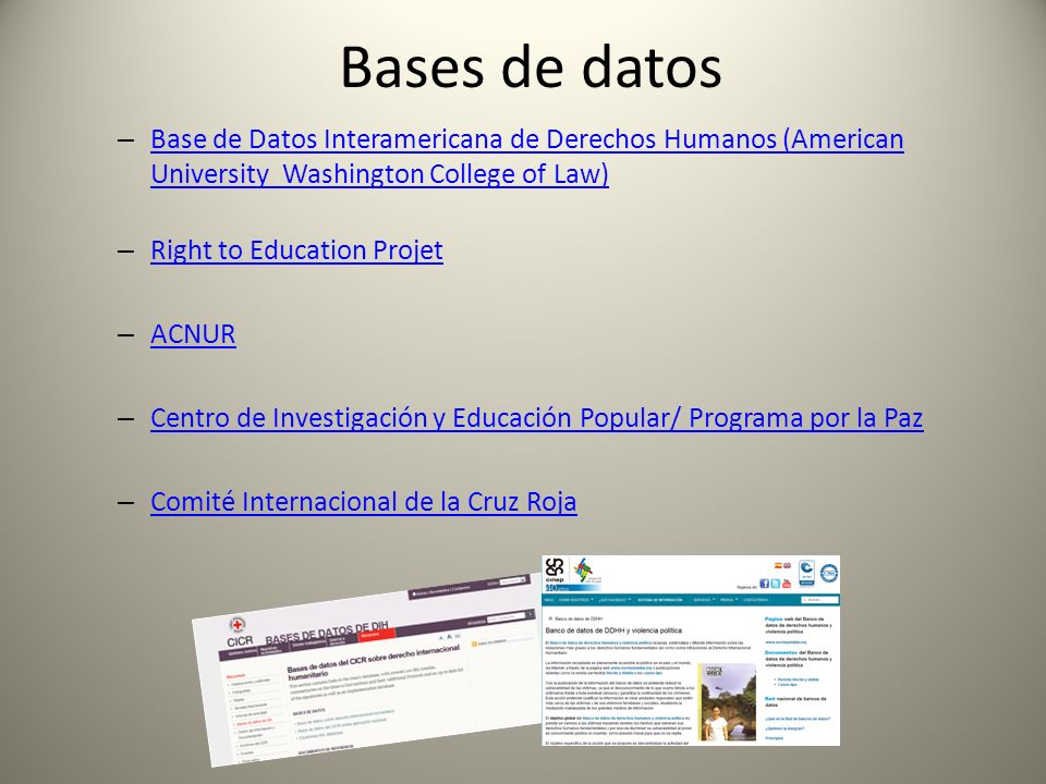 Bases de datos Base de Datos Interamericana de Derechos Humanos (American University Washington College of Law)