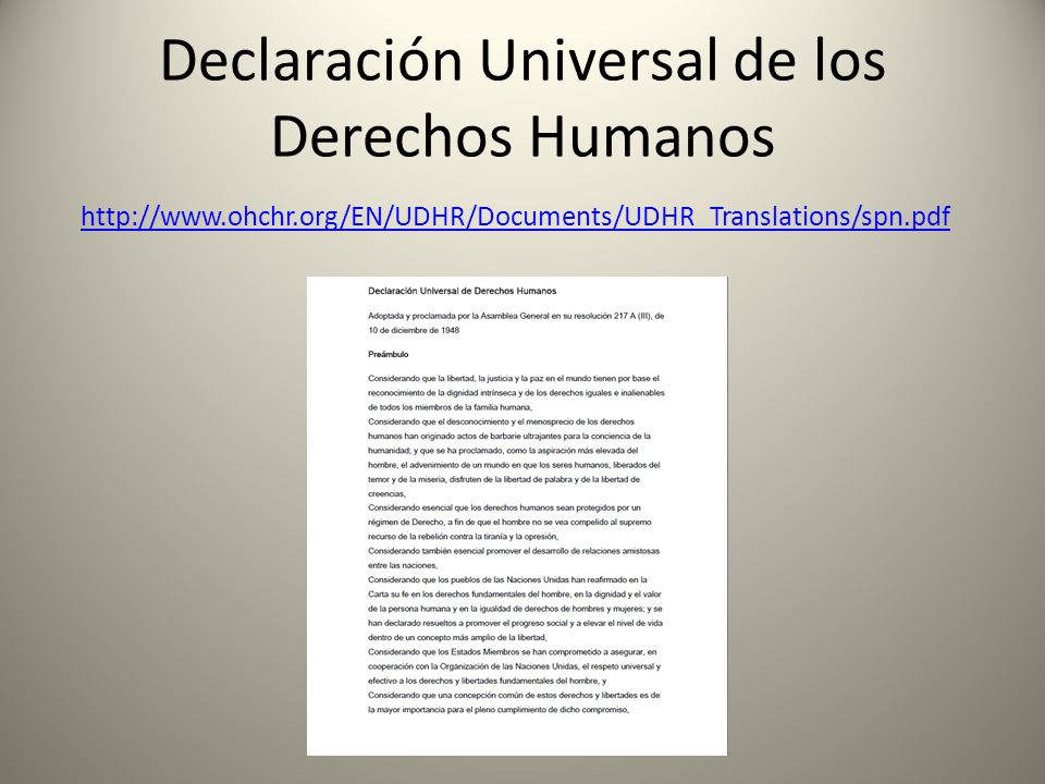 Declaración Universal de los Derechos Humanos