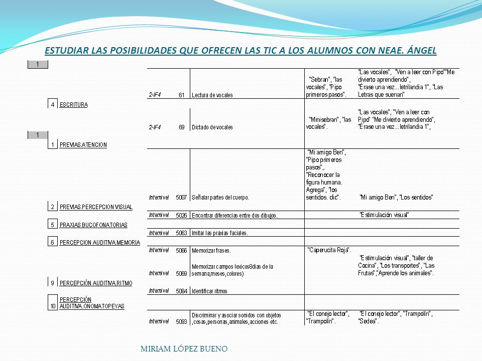 ESTUDIAR LAS POSIBILIDADES QUE OFRECEN LAS TIC A LOS ALUMNOS CON NEAE