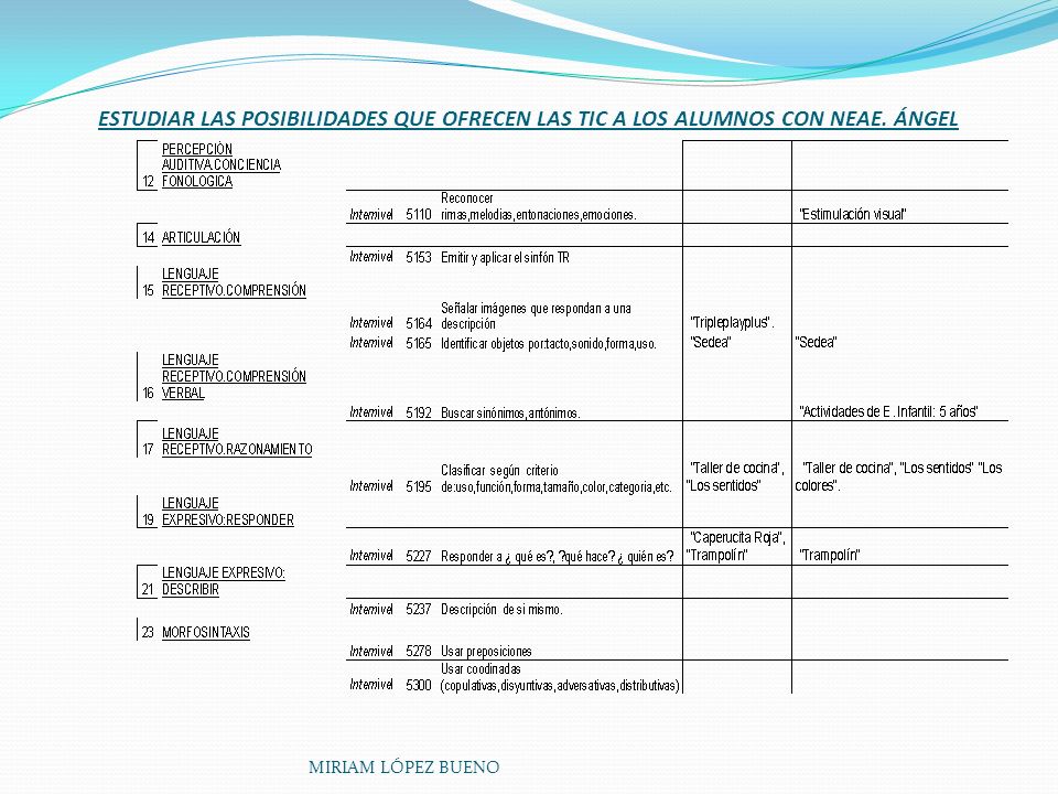 ESTUDIAR LAS POSIBILIDADES QUE OFRECEN LAS TIC A LOS ALUMNOS CON NEAE