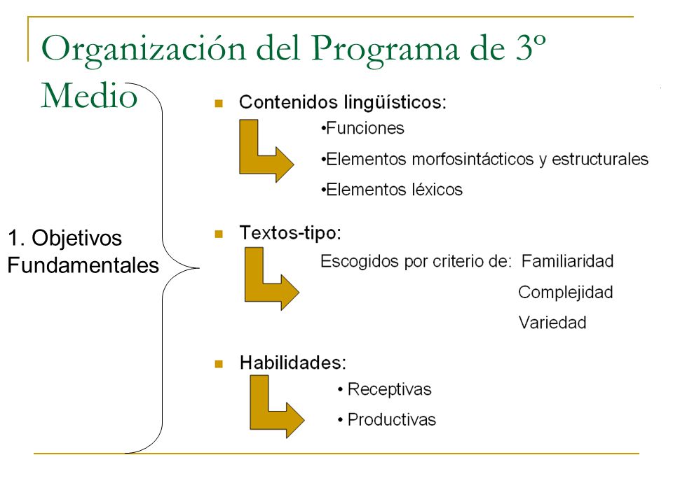 Organización del Programa de 3º Medio