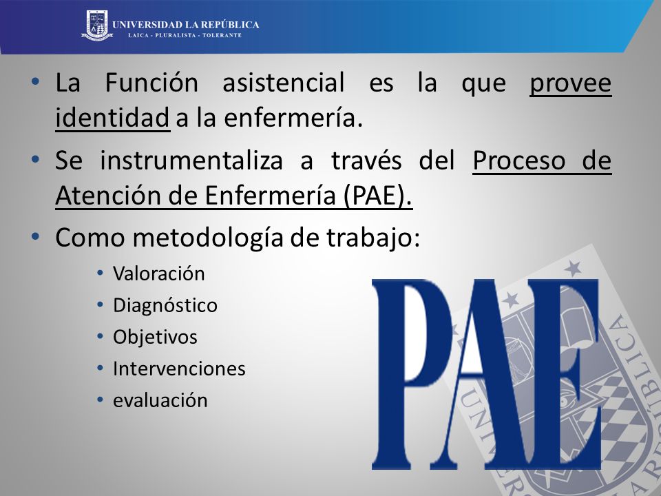 La Función asistencial es la que provee identidad a la enfermería.