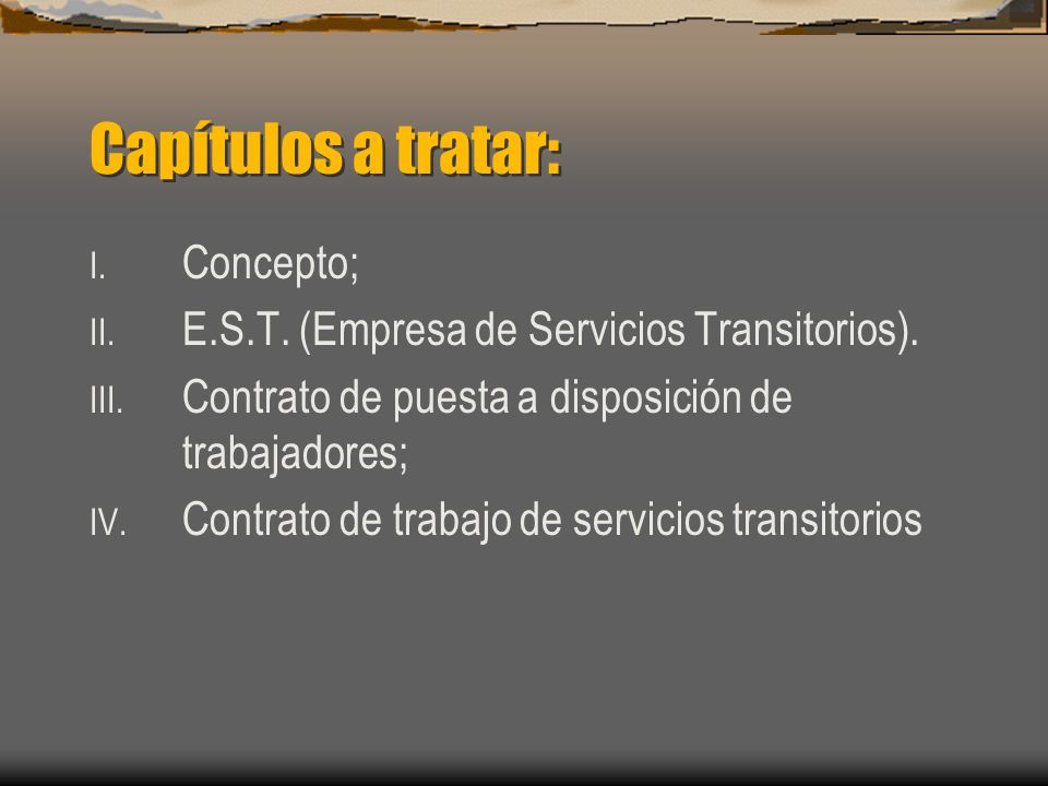 Capítulos a tratar: Concepto;
