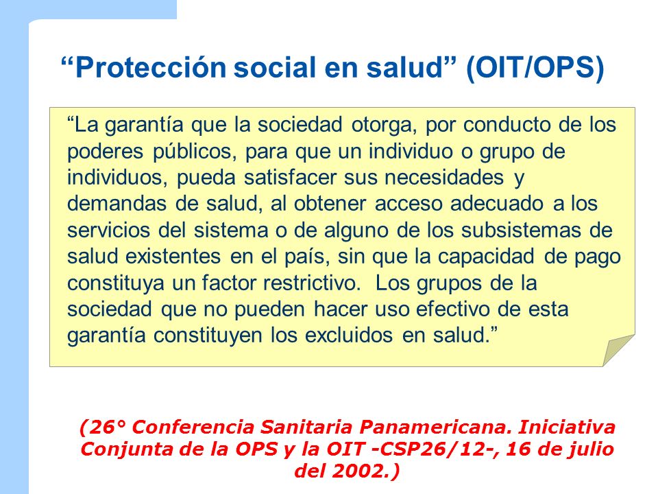 Protección social en salud (OIT/OPS)