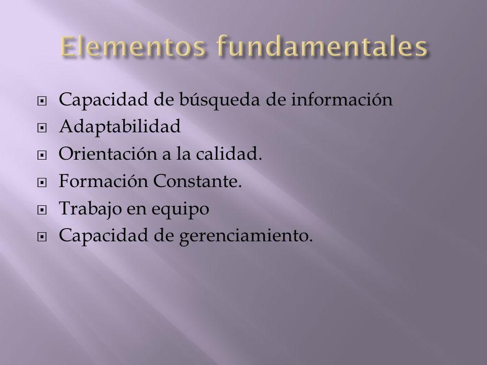 Elementos fundamentales