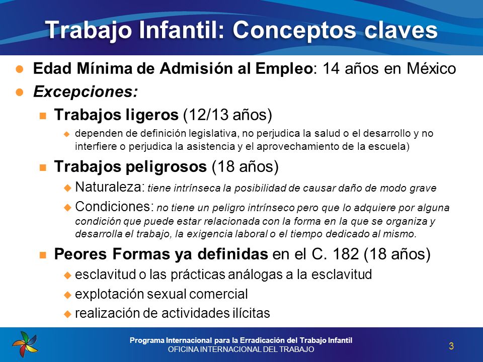 Trabajo Infantil: Conceptos claves