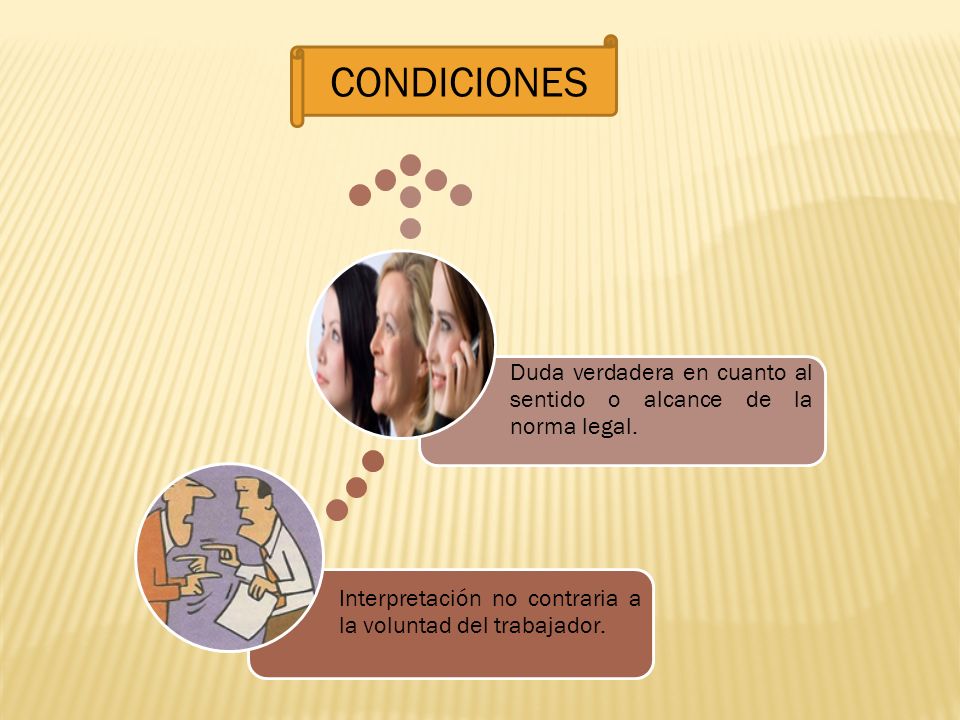 CONDICIONES Interpretación no contraria a la voluntad del trabajador.