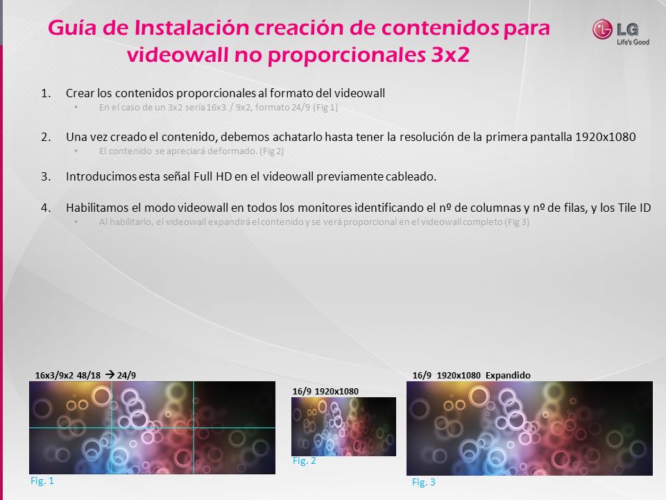 Guía de Instalación creación de contenidos para videowall no proporcionales 3x2