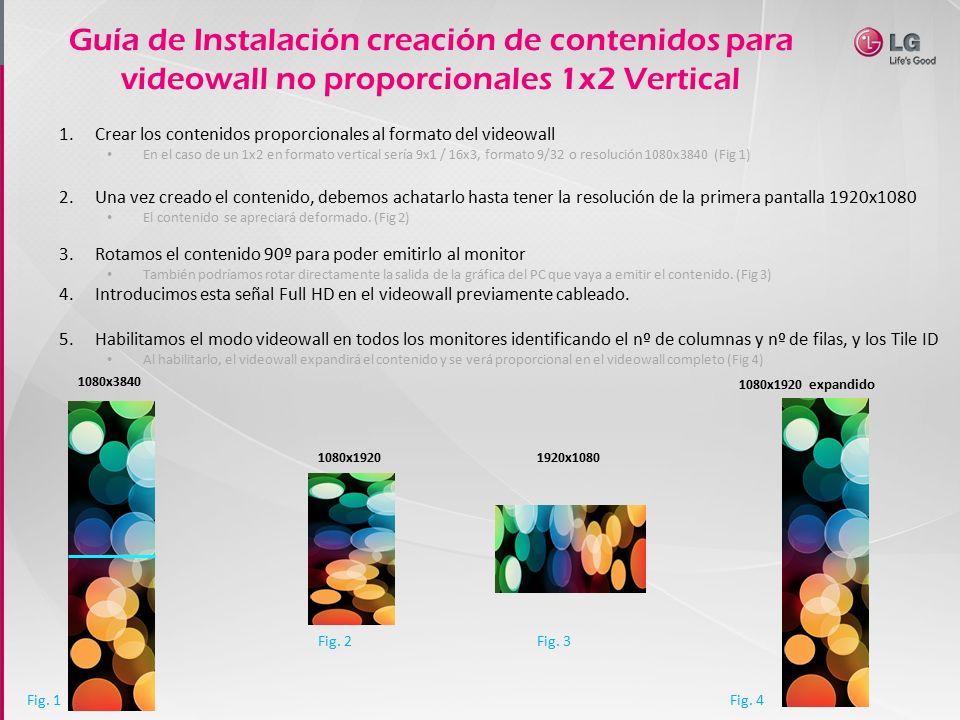 Guía de Instalación creación de contenidos para videowall no proporcionales 1x2 Vertical