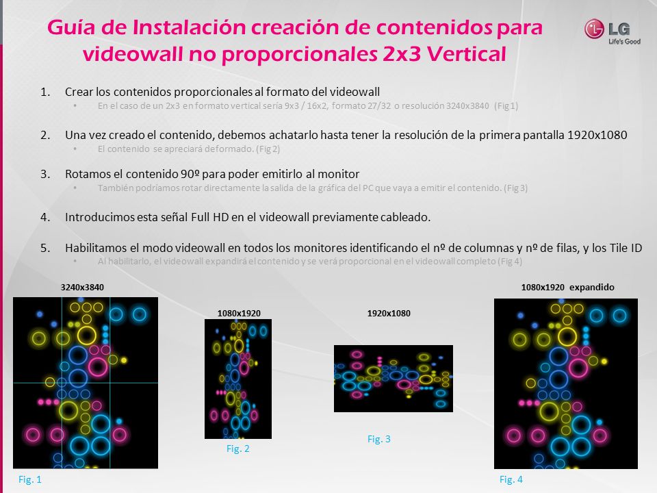 Guía de Instalación creación de contenidos para videowall no proporcionales 2x3 Vertical