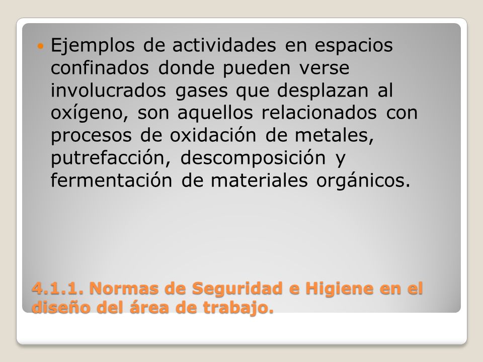 Normas de Seguridad e Higiene en el diseño del área de trabajo.