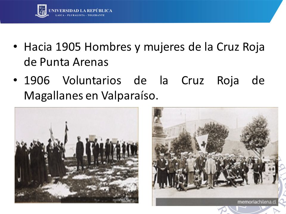 Hacia 1905 Hombres y mujeres de la Cruz Roja de Punta Arenas