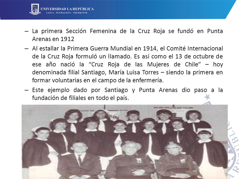 La primera Sección Femenina de la Cruz Roja se fundó en Punta Arenas en 1912