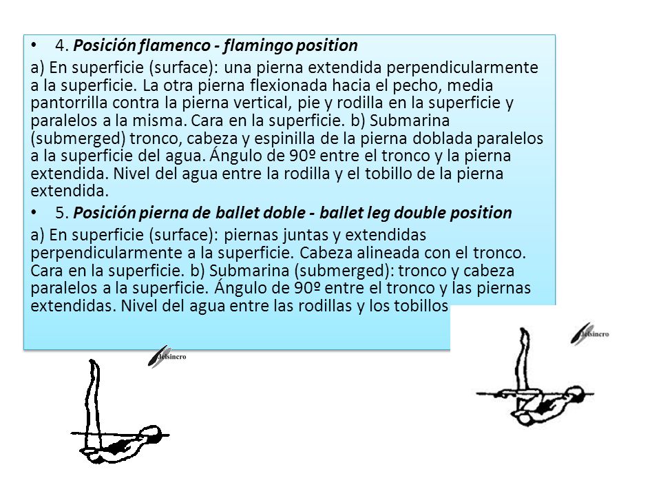 4. Posición flamenco - flamingo position