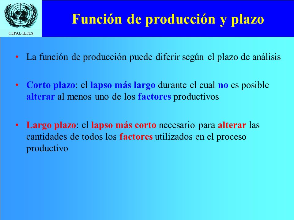 Función de producción y plazo